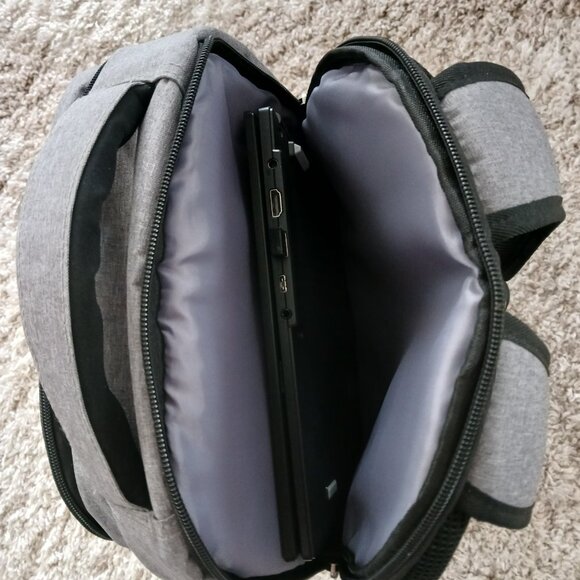 AceHigh Laptop Backpack Case Bag w/HDMI Charging Port Adjustable Straps Grey - Picture 11 of 14